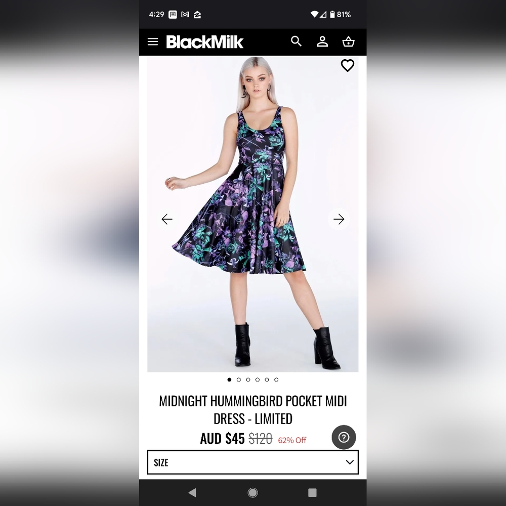 MIDNIGHT HUMMINGBIRD POCKET MIDI DRESS - LIMITED